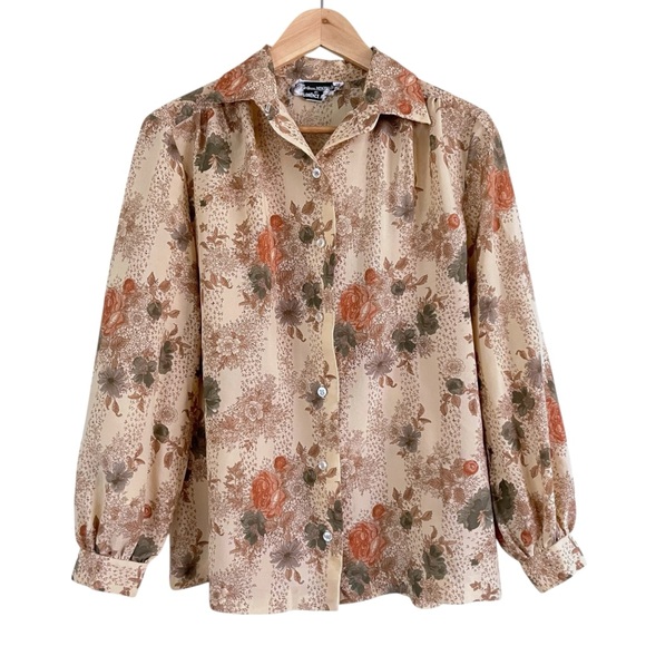 Vintage Tops - Vintage Florence Alper 1970’s Floral Print Blouse